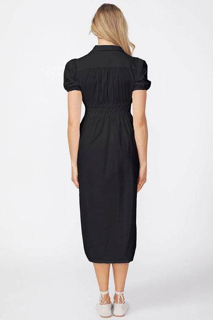 BAILEY/44 Women's Stateside Fine Poplin Twist Front Maxi Dress in Black