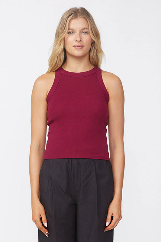 BAILEY/44 Women's Stateside Luxe 2x1 Rib 90's Tank in Bordeaux