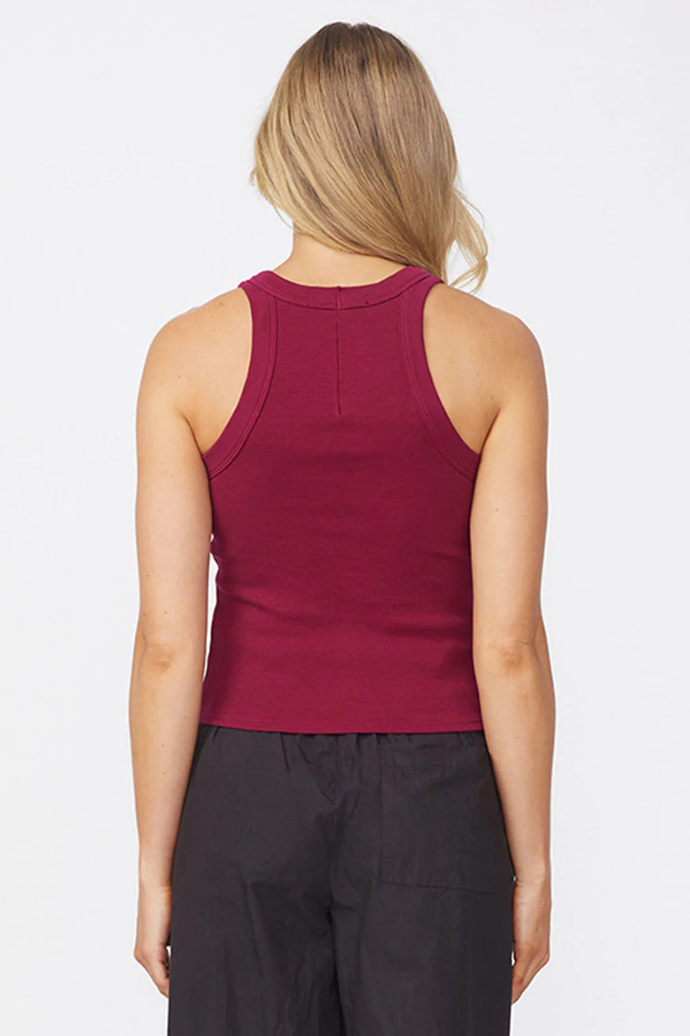 BAILEY/44 Women's Stateside Luxe 2x1 Rib 90's Tank in Bordeaux