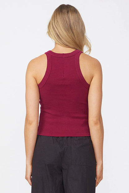 BAILEY/44 Women's Stateside Luxe 2x1 Rib 90's Tank in Bordeaux