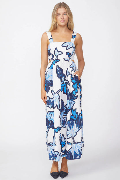 BAILEY/44 Women's Stateside Tropical Floral Linen Maxi Dress in Sport Blue