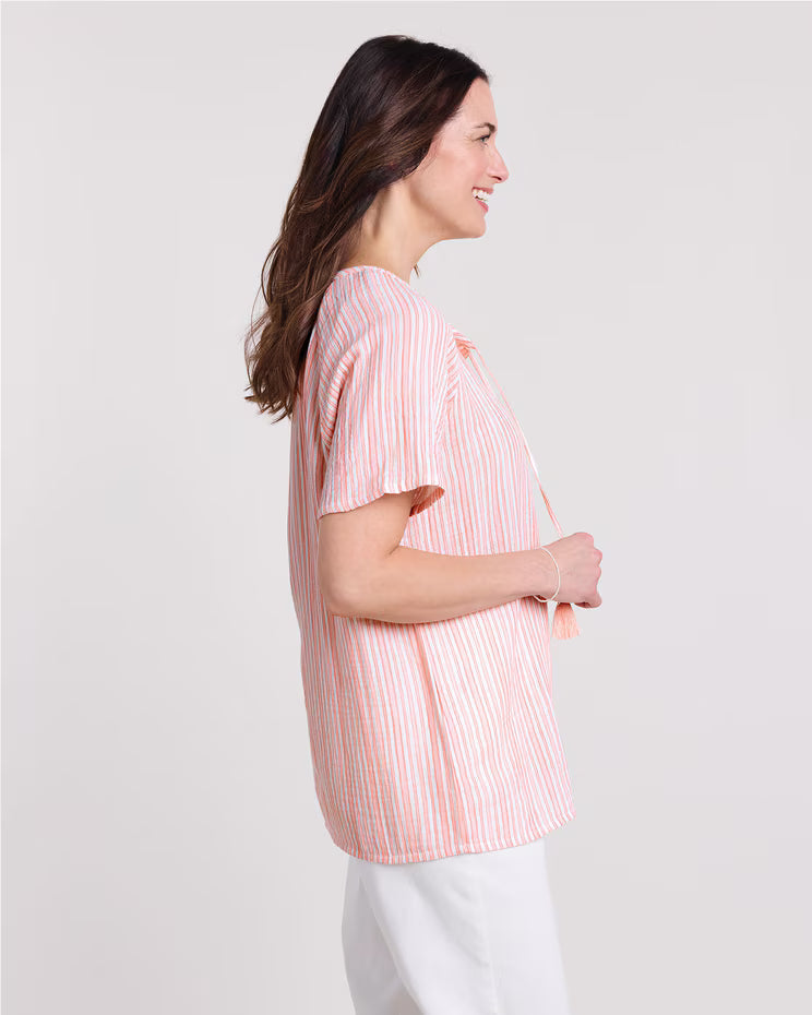 BLAIR Women’s Top Gauze Tie Shirt (Women Plus) - x2