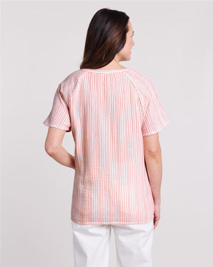 BLAIR Women’s Top Gauze Tie Shirt (Women Plus) - x2