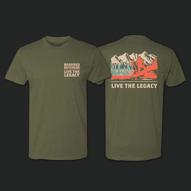 The Bearded Butchers Live the Legacy Mountain Landscape T-Shirts