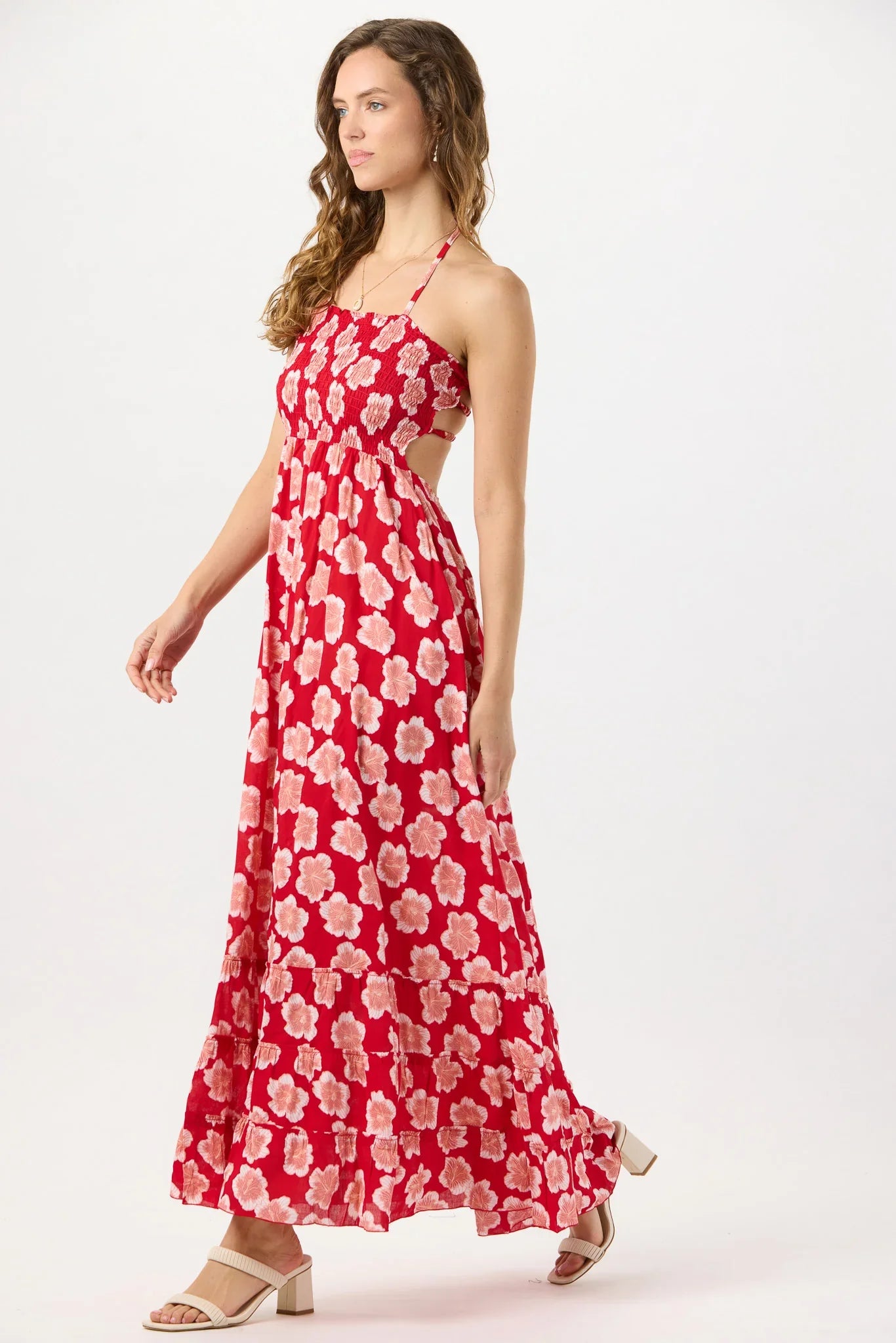 Tiare Hawaii Bellini Maxi Dress - Lanai Floral Red
