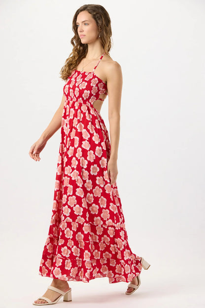 Tiare Hawaii Bellini Maxi Dress - Lanai Floral Red