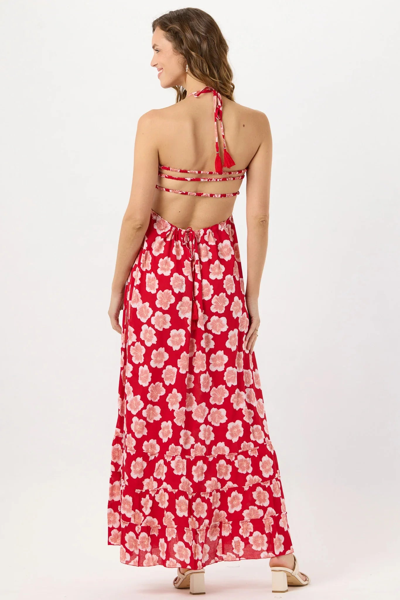 Tiare Hawaii Bellini Maxi Dress - Lanai Floral Red