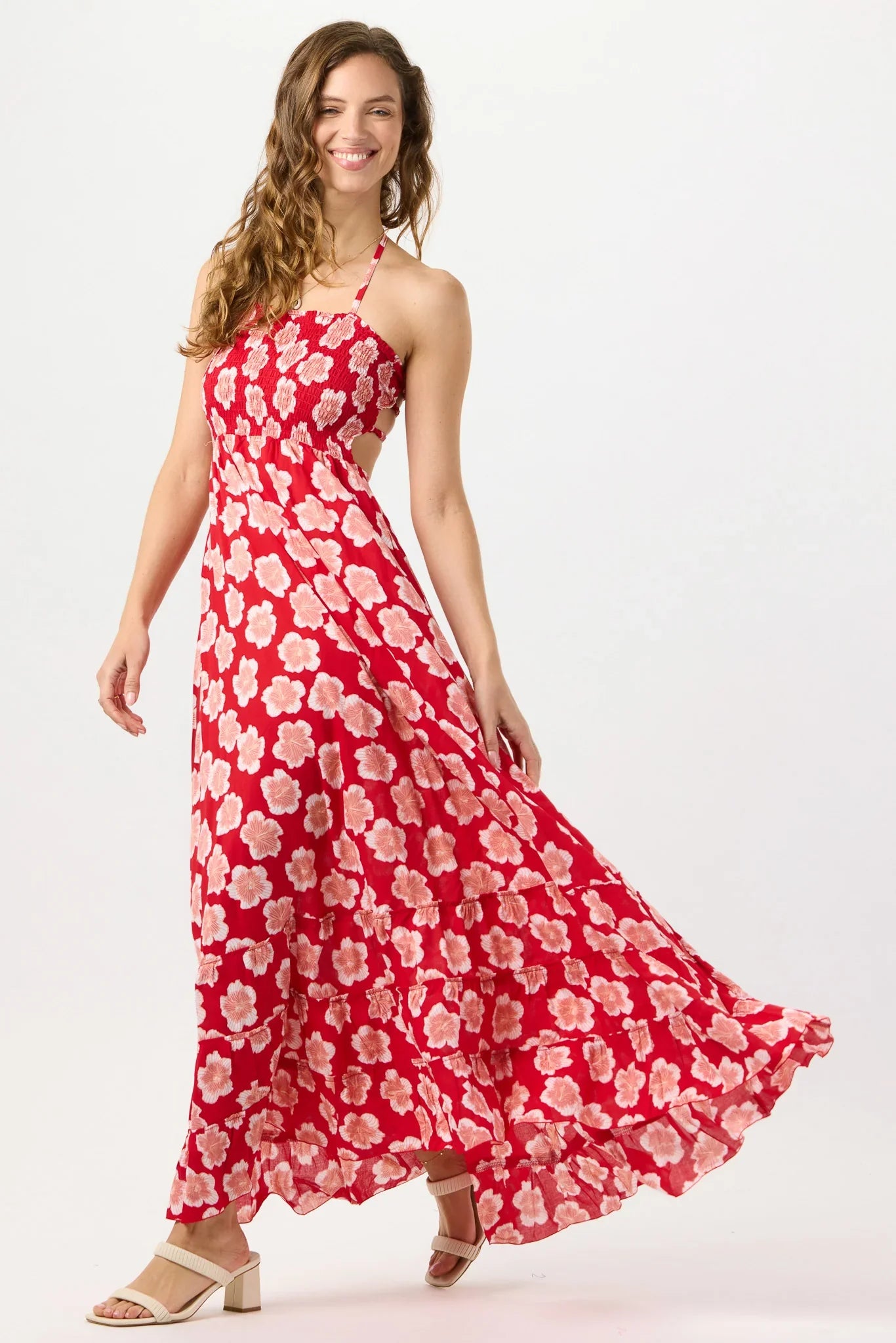 Tiare Hawaii Bellini Maxi Dress - Lanai Floral Red
