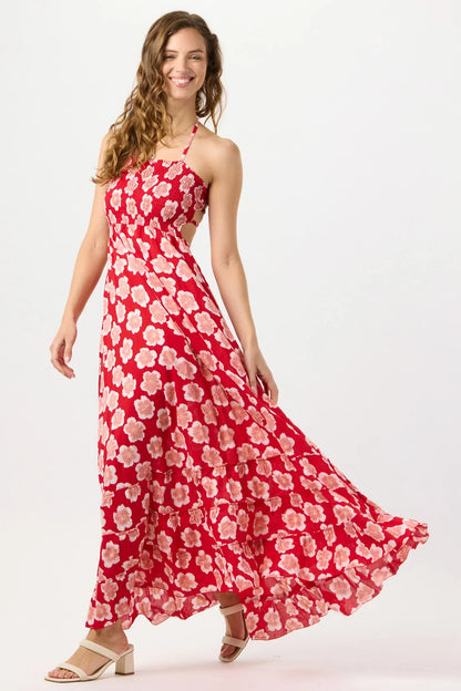 Tiare Hawaii Bellini Maxi Dress - Lanai Floral Red