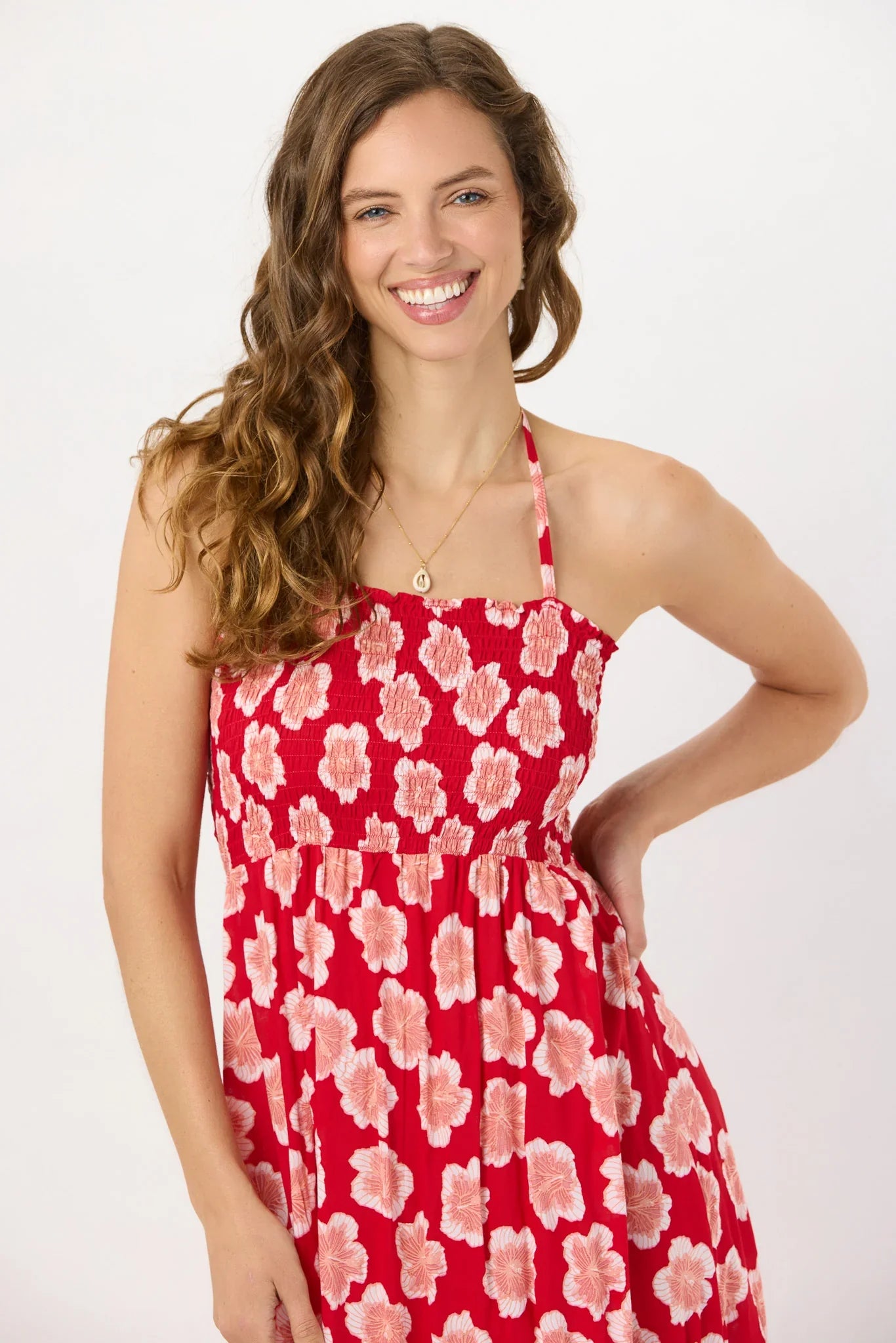Tiare Hawaii Bellini Maxi Dress - Lanai Floral Red