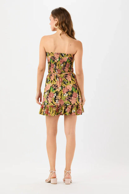 Tiare Hawaii Boracay Mini Dress - Molokai Floral Black