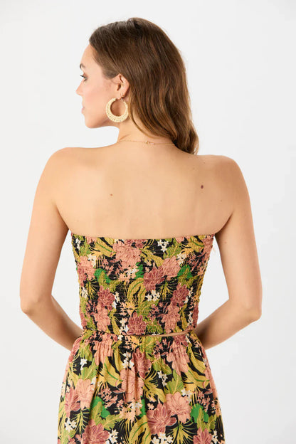 Tiare Hawaii Boracay Mini Dress - Molokai Floral Black