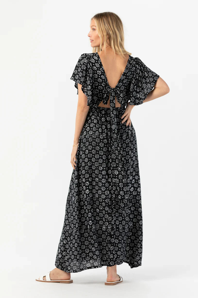 Tiare Hawaii Bowie Maxi Dress - Batik Sun Black White