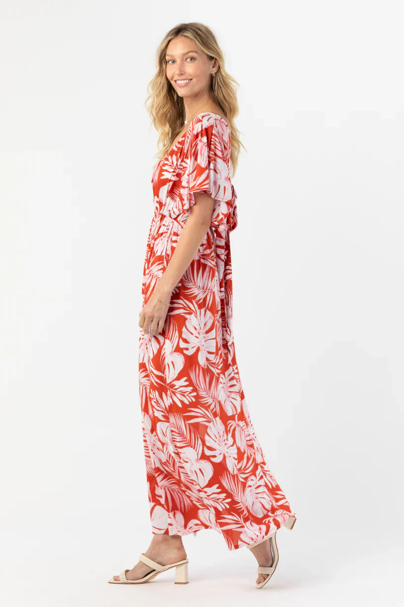 Tiare Hawaii Bowie Maxi Dress - Monstera Rust