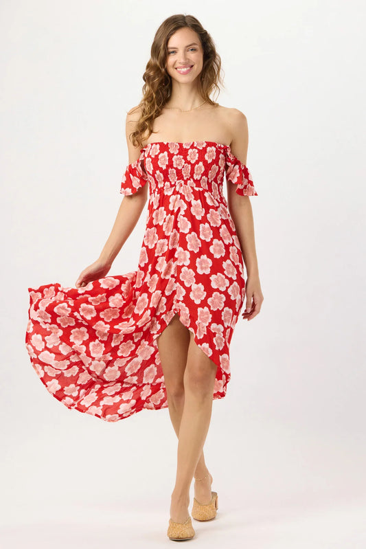 Tiare Hawaii Brooklyn Maxi Dress - Lanai Floral Red