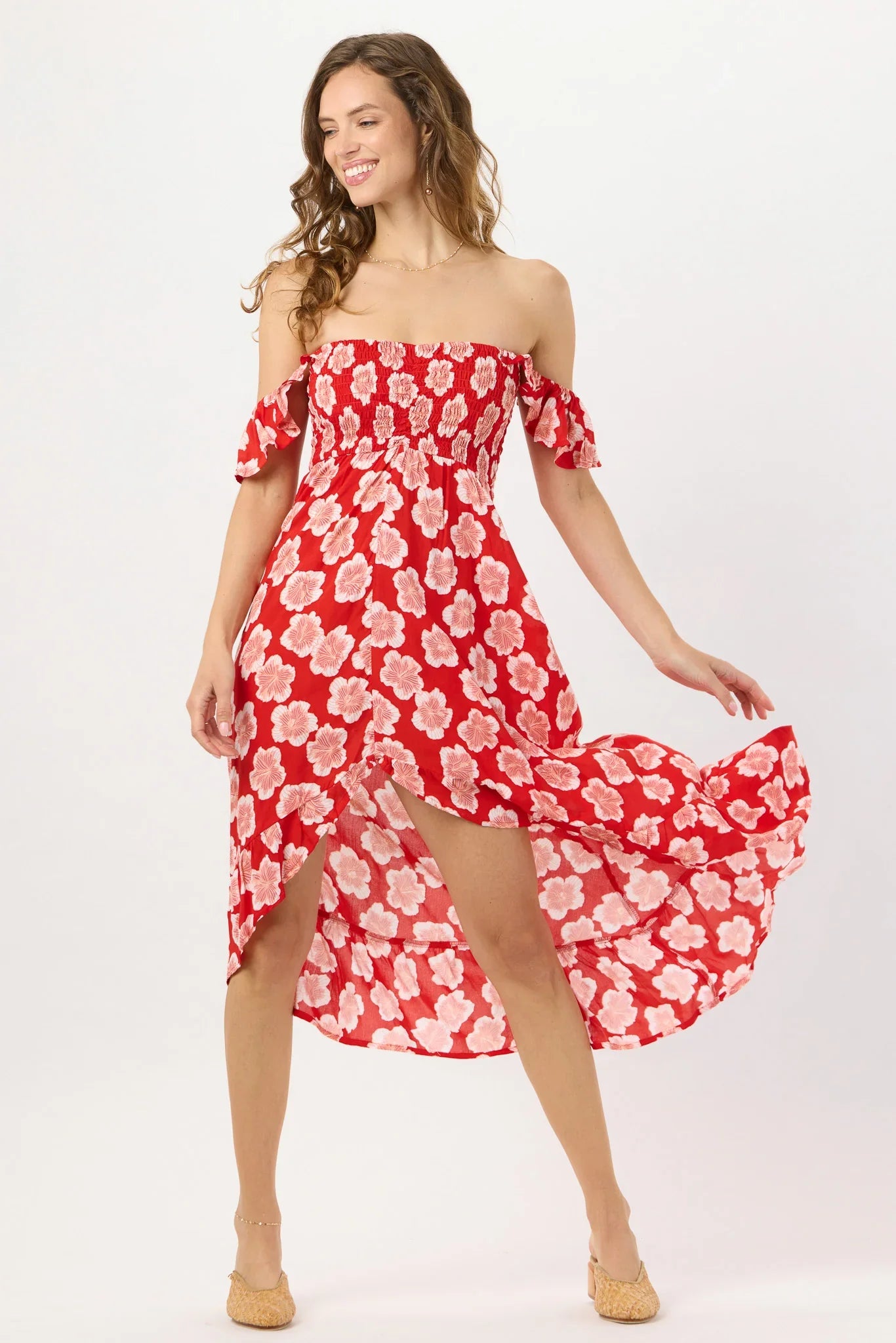 Tiare Hawaii Brooklyn Maxi Dress - Lanai Floral Red