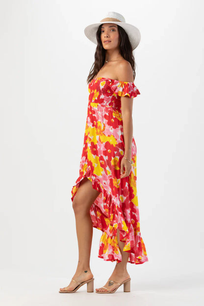 Tiare Hawaii Brooklyn Maxi Dress - Watercolor Dreams Red