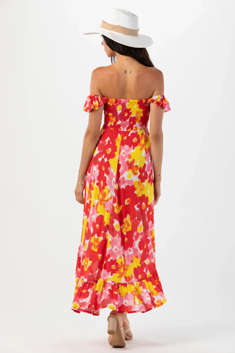 Tiare Hawaii Brooklyn Maxi Dress - Watercolor Dreams Red