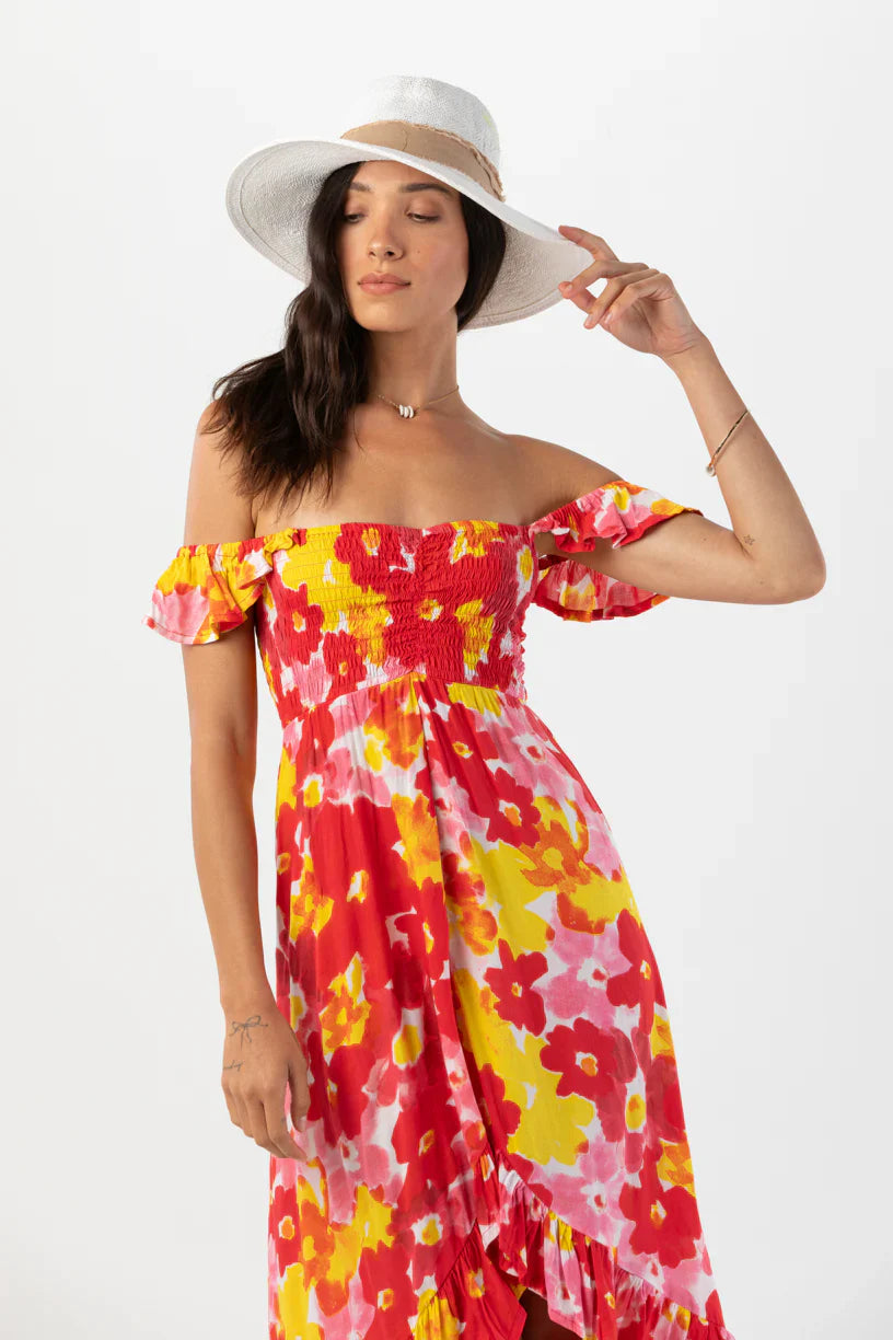 Tiare Hawaii Brooklyn Maxi Dress - Watercolor Dreams Red