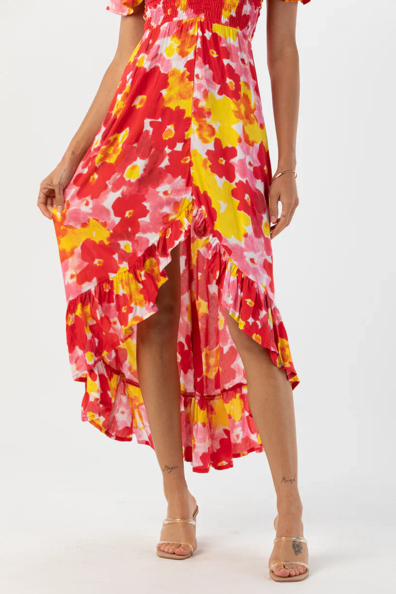 Tiare Hawaii Brooklyn Maxi Dress - Watercolor Dreams Red