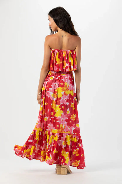 Tiare Hawaii Bungalow Maxi Dress - Watercolor Dreams Red