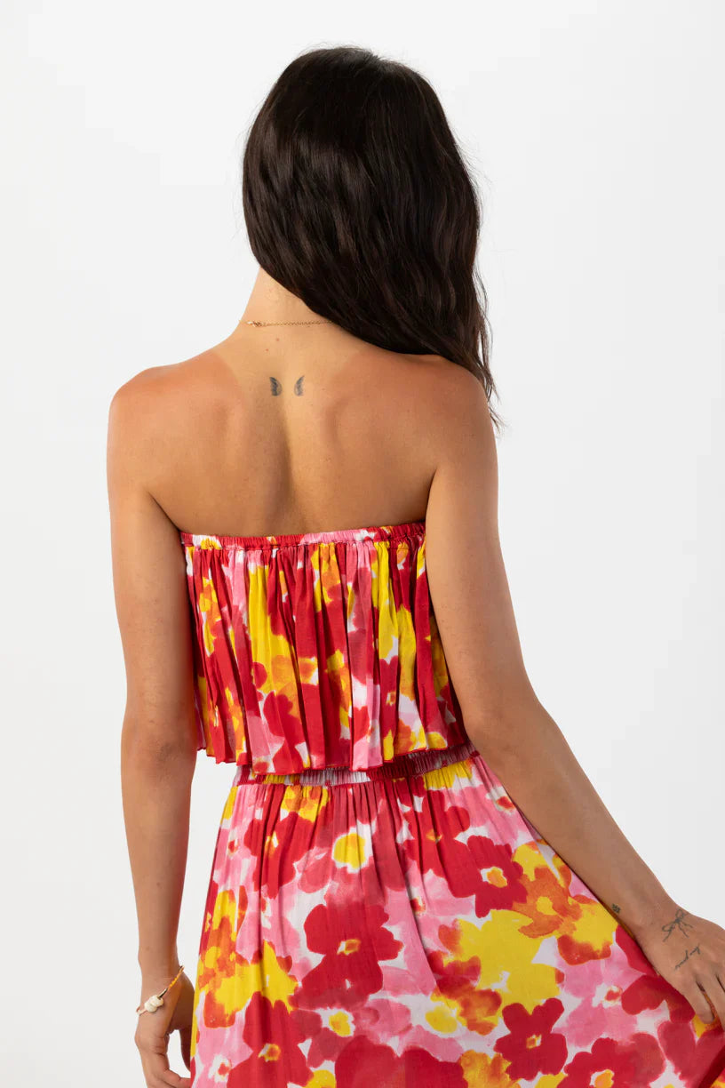 Tiare Hawaii Bungalow Maxi Dress - Watercolor Dreams Red