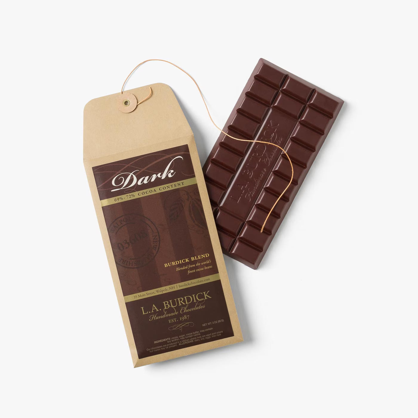 L.A. Burdick Chocolates Dark Chocolate Bar