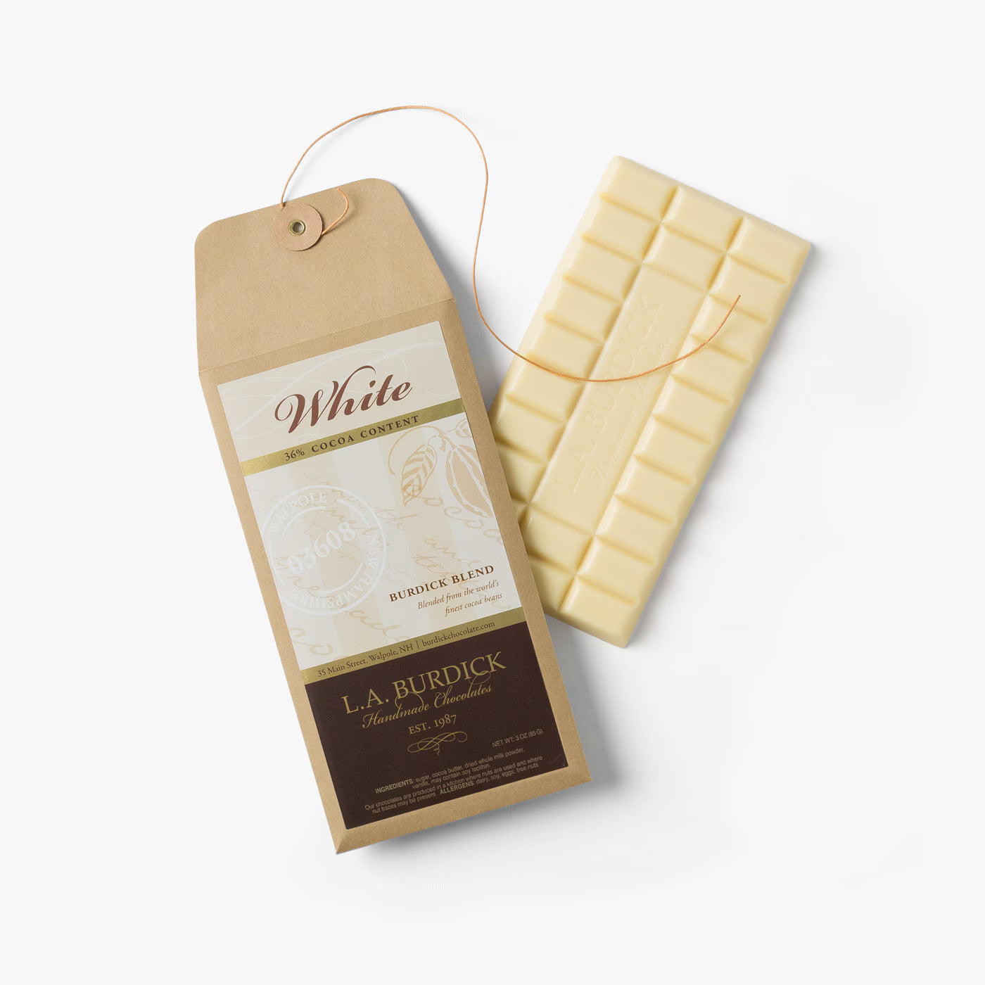 L.A. Burdick Chocolates White Chocolate Bar