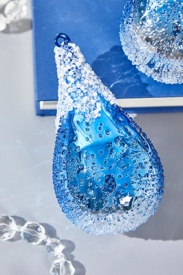 Decorator's Warehouse 6” Blue Glass Drop Ornament
