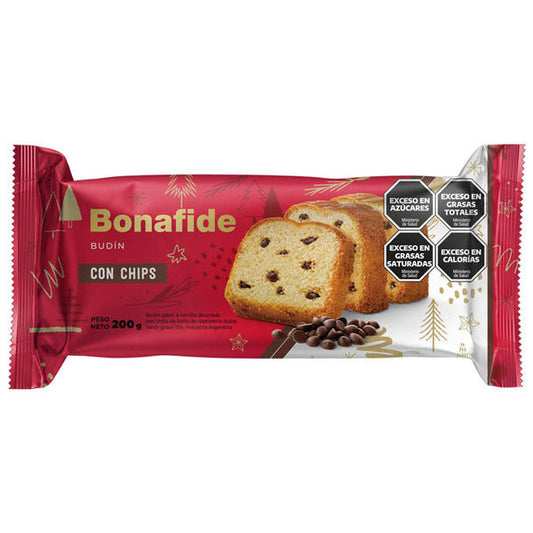 Pampa Direct Bonafide Budín Vanilla Pound Cake with Chocolate Chips Delicious Afternoon Snack, 200 g / 7.05 oz