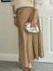 Cupshe Light Brown Satin Midi Skirt (x2)