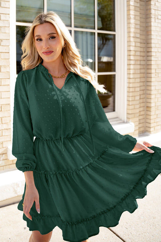 Cupshe Dark Teal Blouson Sleeve Dress