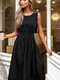 Cupshe Black Round Neck Sleeveless Elastic Waist Midi Dress