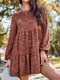 Cupshe Orange Marled Round Neck Long Sleeve Mini Dress(x2)