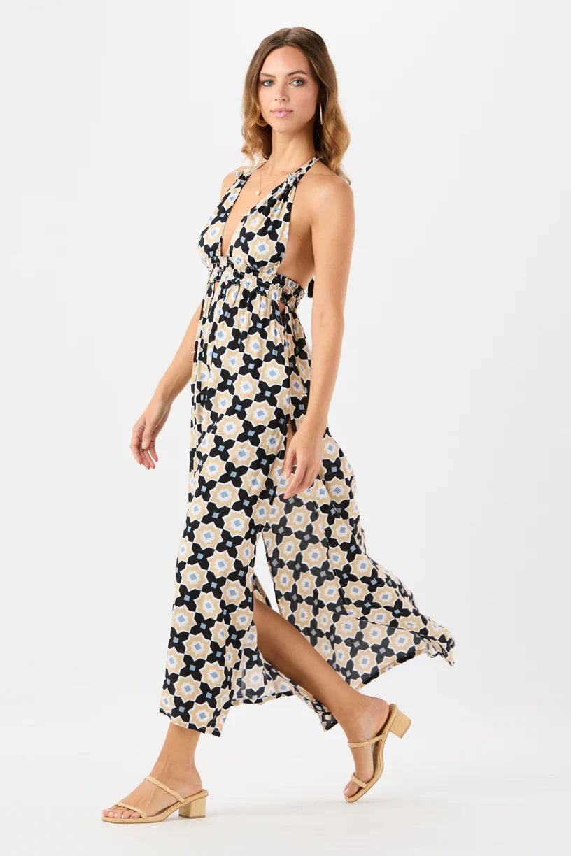Tiare Hawaii Camellia Maxi Dress - Casablanca Black Sand