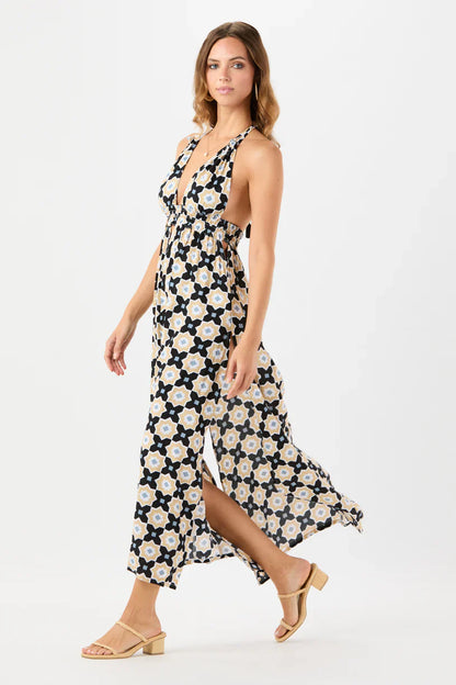 Tiare Hawaii Camellia Maxi Dress - Casablanca Black Sand