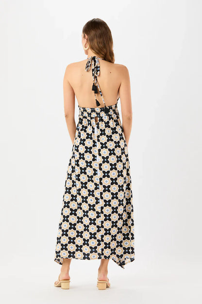 Tiare Hawaii Camellia Maxi Dress - Casablanca Black Sand