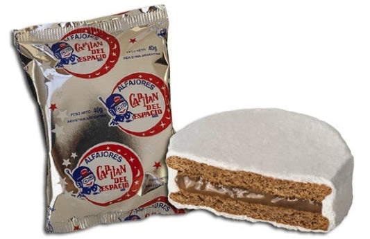 Pampa Direct Capitán del Espacio Blanco Alfajor Dulce de Leche Filling Sugar Coating Difficult to Find (pack of 6)