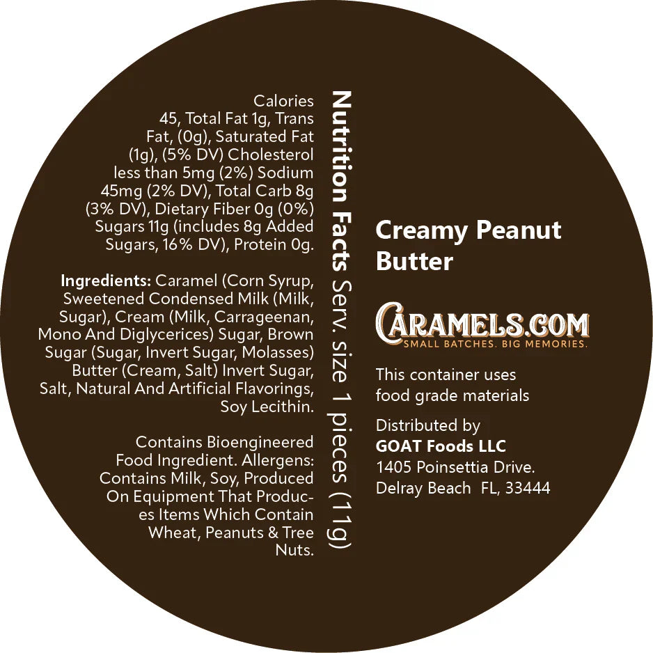 Caramels.com Creamy Peanut Butter