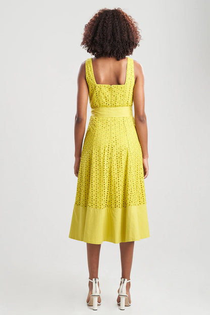Natori Jaguar Cotton Eyelet Midi Tank Dress