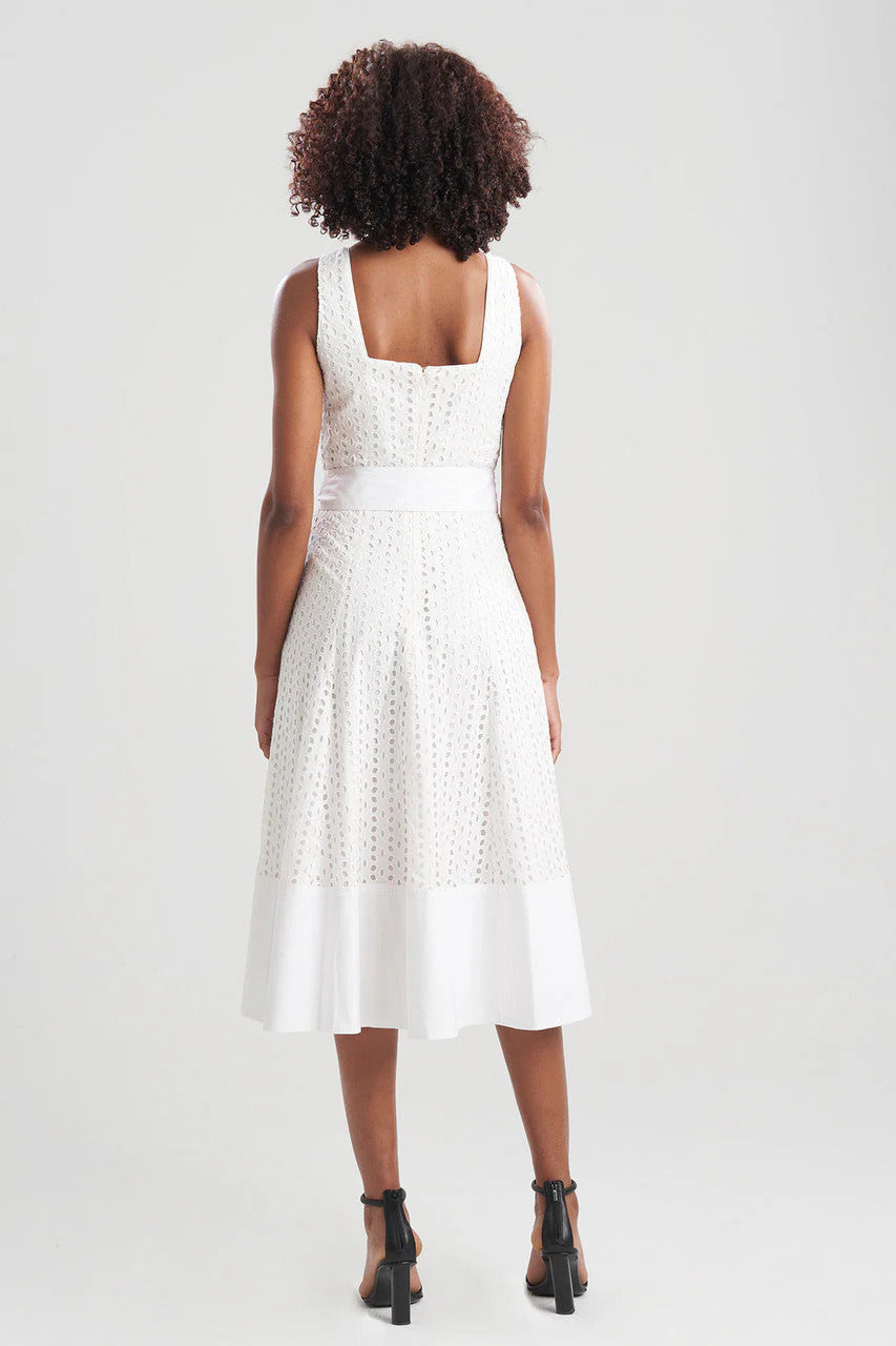 Natori Jaguar Cotton Eyelet Midi Tank Dress
