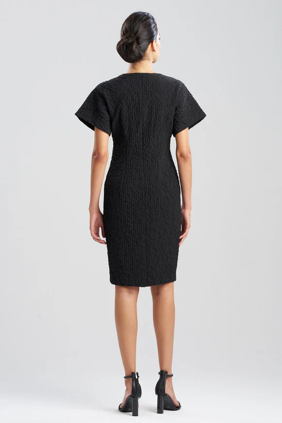 Natori Crinkle Jacquard Dolman Dress