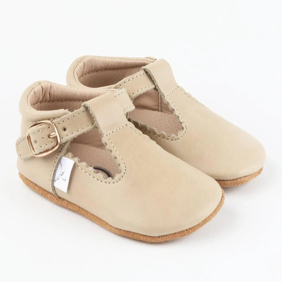 Little Love Bug Co. Beige T-Bar {Premium Leather}