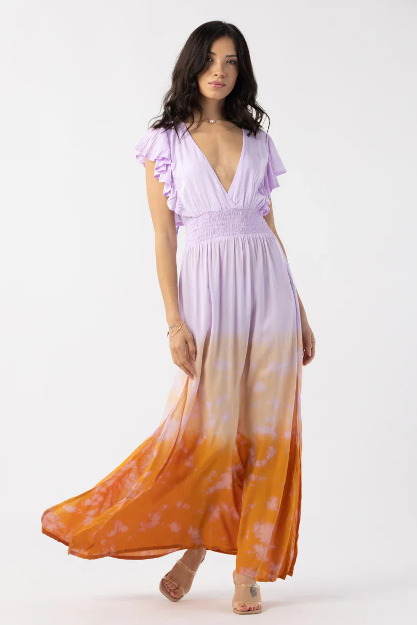 Tiare Hawaii Dahlia Maxi Dress - Violet Rust Ombre
