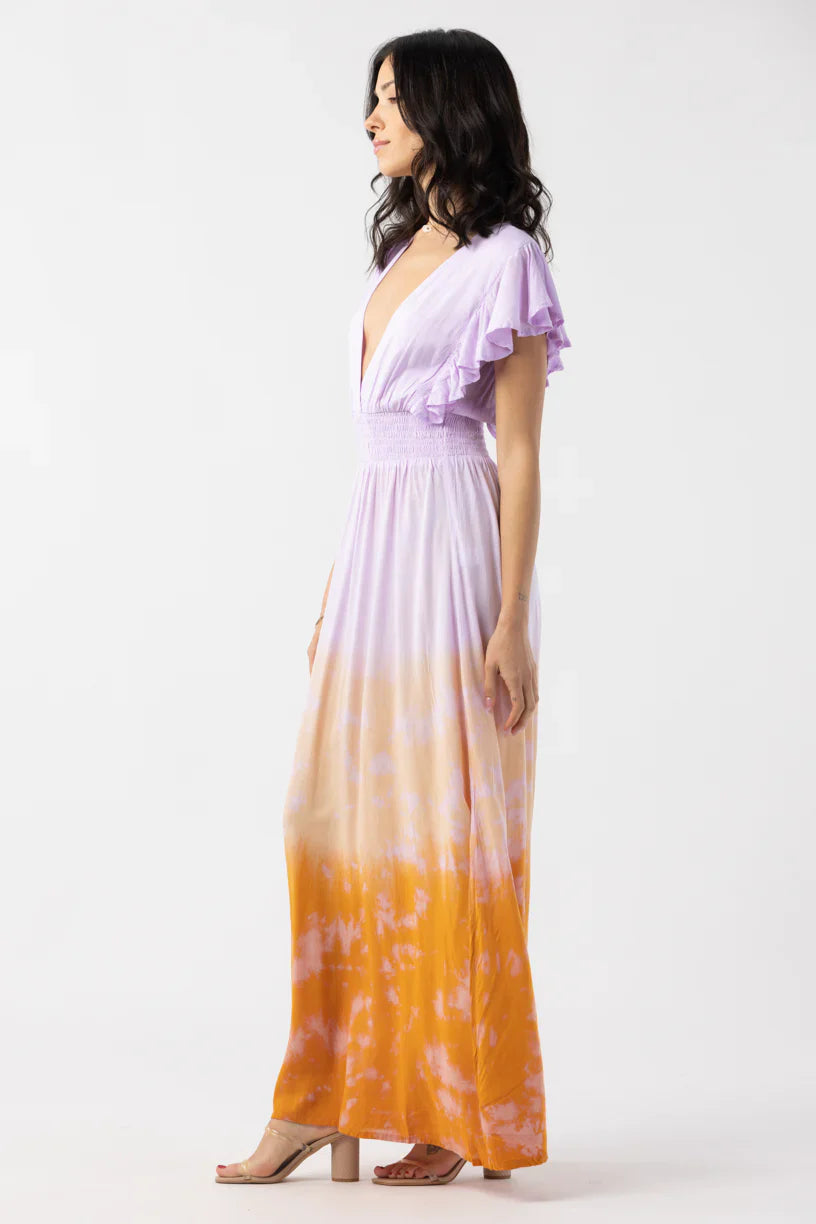 Tiare Hawaii Dahlia Maxi Dress - Violet Rust Ombre