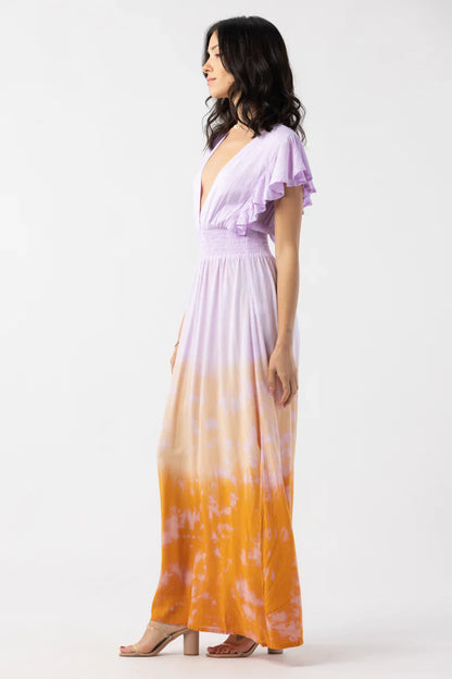 Tiare Hawaii Dahlia Maxi Dress - Violet Rust Ombre