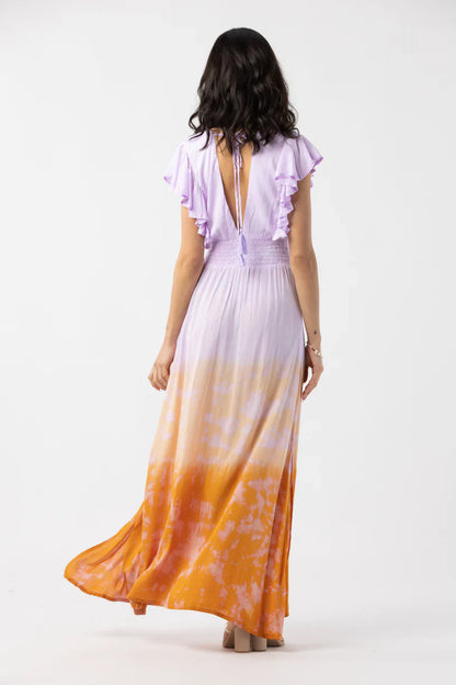 Tiare Hawaii Dahlia Maxi Dress - Violet Rust Ombre