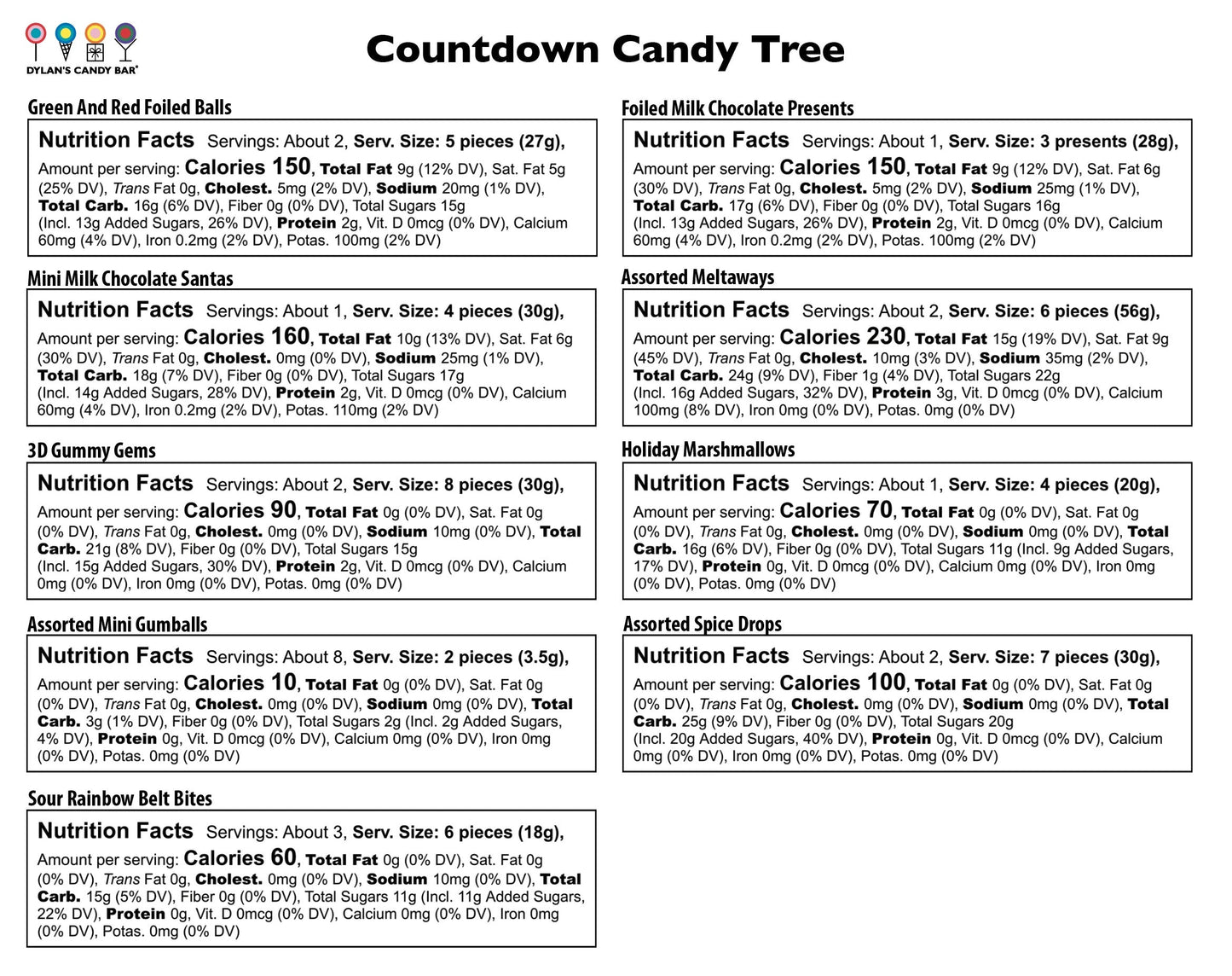 Dylan's Candy Bar Countdown Candy Tree