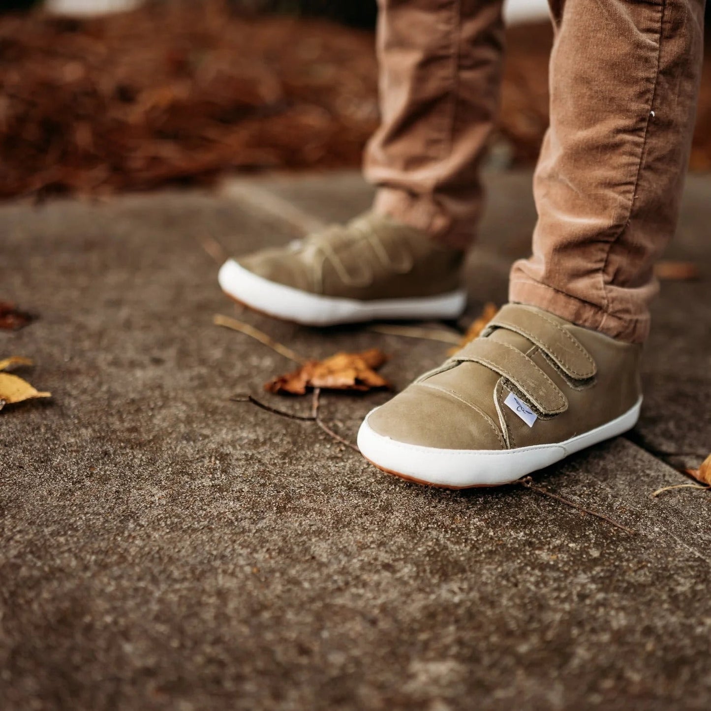 Little Love Bug Co. Casual Army Green Low Top {Premium Leather}