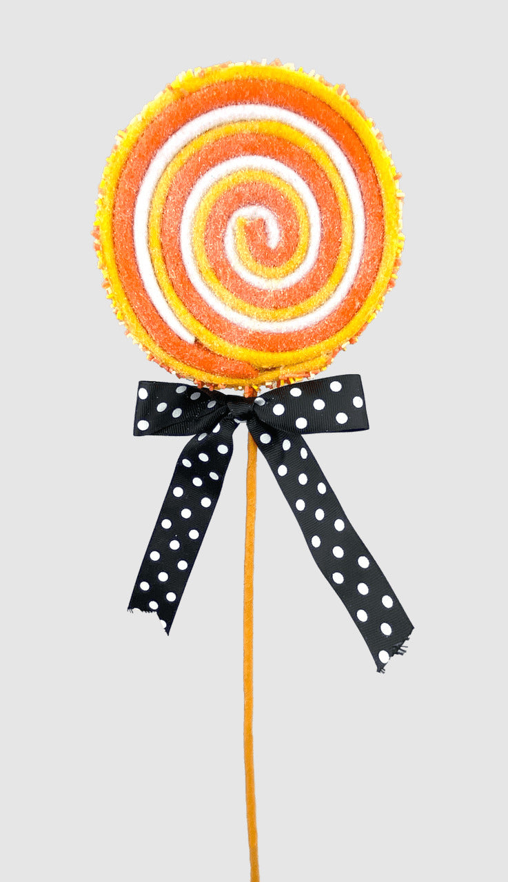 Decorator's Warehouse 23" x 5" Orange and White Lollipop Spray